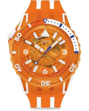 Swatch Scubaqua Analogue Quartz Watch - Orange