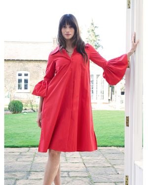 Gina Bacconi Melinda Taffeta Shirt Dress - Green