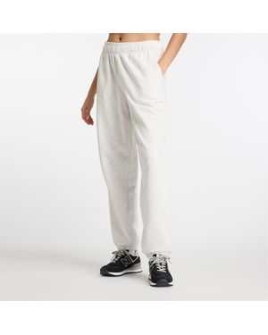 New Balance Closed Hem Fleece Joggers - White