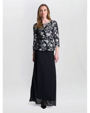 Gina Bacconi Bernice Chiffon Maxi Skirt - Blue
