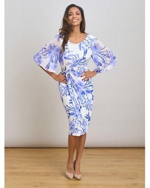 Gina Bacconi Pollie Floral Print Dress - Blue