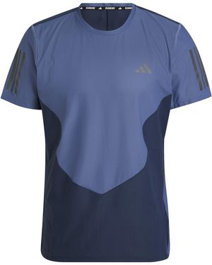 adidas Own The Run Colourblock Aeroready T-Shirt - Blue