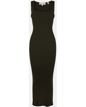 Jack Wills Jw Square Neck Ribbed Maxi Jumper Dress - Green