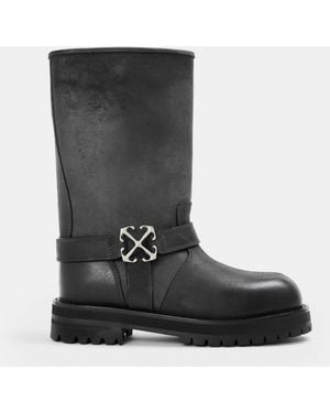 Off-White c/o Virgil Abloh Track Biker Boots - Black