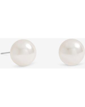 Jon Richard Cream Large Pearl Earrings - White