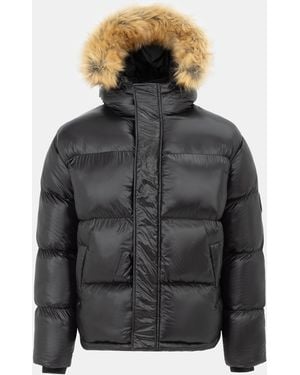 Loyalti Shadow Quilted Short Puffer Jacket - Black