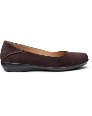 Hotter Birdie Standard Fit Ballerina Court Shoes - Brown