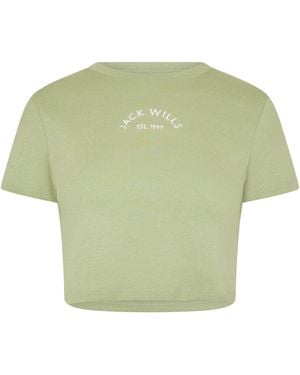 Jack Wills Cropped Baby Tee Ladies - Green