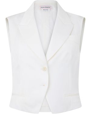 McQueen Alex Tailored Waistcoat - White