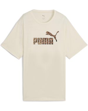 PUMA Regular Fit Logo T-Shirt - Natural