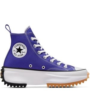 Converse Adults Run Star Hike Platform Canvas High-Top Trainers - Blue