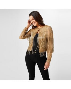 Biba Embellished Long Sleeve Overcoat - Black
