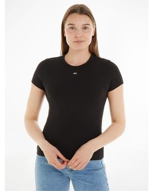 Tommy Hilfiger Tjw Slim Essential Rib Ss - Black