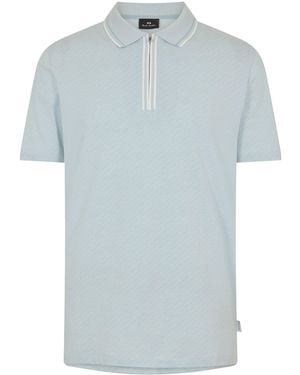 Paul Smith Ps Txt Zip Polo Sn62 - Blue