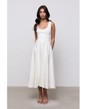 Odd Muse Linen Midi Maxi Dress - White