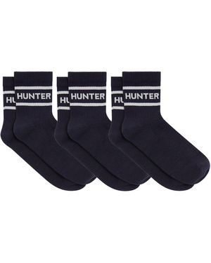HUNTER 3 Pack Ankle Socks - Blue
