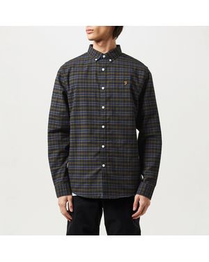 Farah Alban Slim Fit Check Shirt - Black
