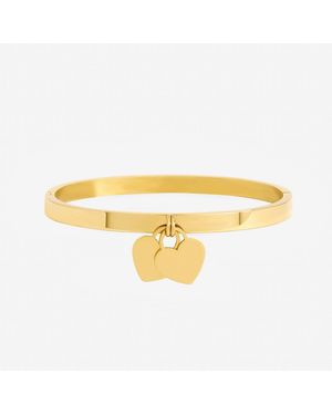 Jon Richard Waterproof Heart Charm Engraveable Bangle - Metallic