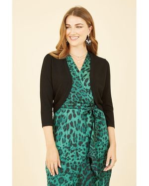 Yumi' Knitted Curve Bolero - Green