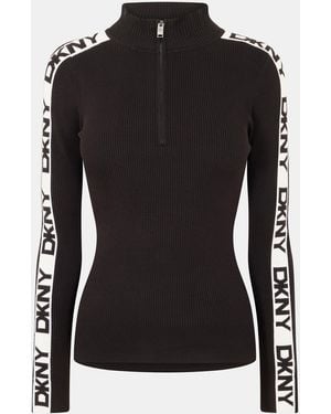 DKNY Tape Knitted Top - Black
