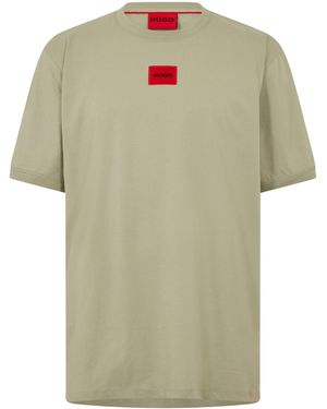 HUGO Diragolino Contemporary T-Shirt With Logo Detail - Green
