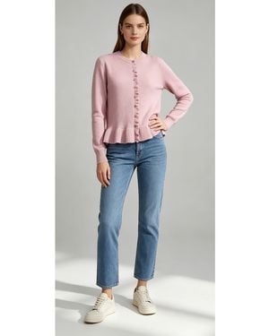 Miso Frill-Hem Cardigan - Blue