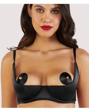 Playful Promises Etta Satin Quarter Cup Bra - Black