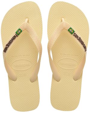 Havaianas Brasil Logo Flip Flops - Metallic