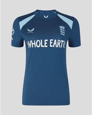 Castore 26/27 England Cricket Short Sleeve Performance T-Shirt - Blue