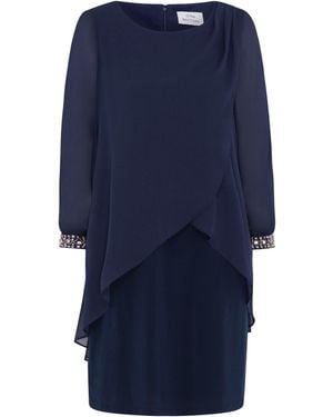 Gina Bacconi Lexie Embellished Sleeves Dress - Blue