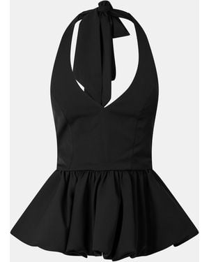 Odd Muse The Ultimate Muse Polka Dot Peplum Top - Black