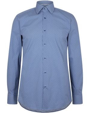 BOSS Hbb Hhank Long-Sleeve Plain Shirt - Blue