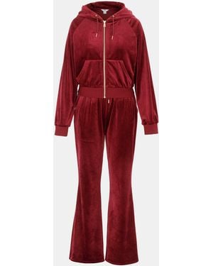 Miso Velour Tracksuit - Red