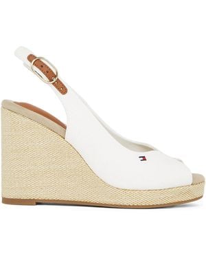 Tommy Hilfiger Iconic Elena Sling Back Wedges - White