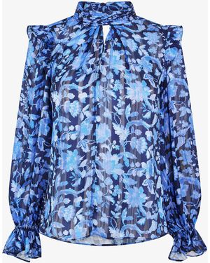 French Connection Cynthia Long-Sleeve Blouse - Blue
