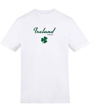 AWD Adults Printed Ireland Rugby Fan Tee - White