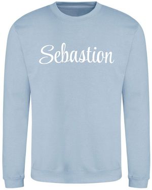 AWD Adults Cotton Long Sleeve Crew Sweatshirt - Blue