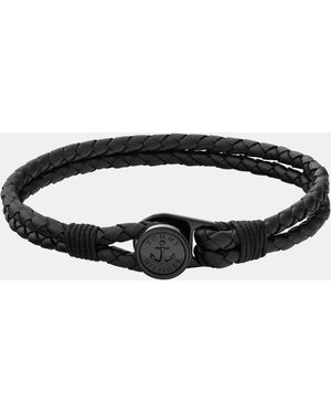 Tommy Hilfiger Nautical Leather Bracelet - Black