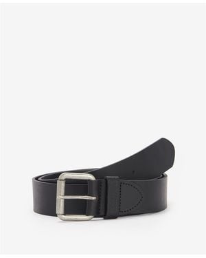 Barbour Matte Leather Belt - Black