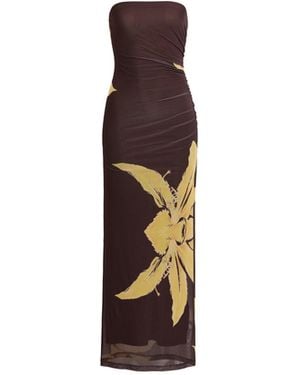 Bardot Ciera Mesh Maxi Dress - Brown