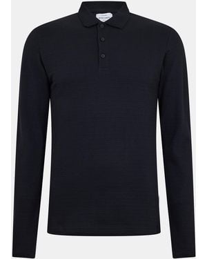 Peter Werth Albery Long Sleeve Polo Shirt - Black