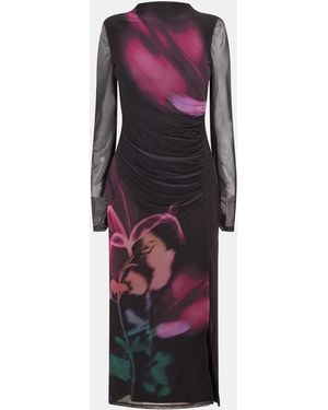 French Connection Smokey Floral Tea Dress - Purple