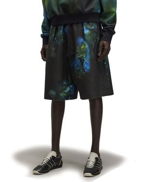Y-3 All Over Print Rip Stop Tracksuit Shorts - Black