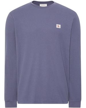 Calvin Klein Waffle Long Sleeve Top - Purple