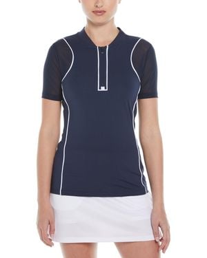 Original Penguin Pg Zipped Front Short-Sleeve Performance Polo Shirt - Blue