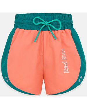 Red Run Colourblock Running Shorts - Orange