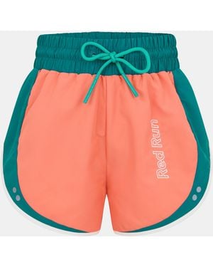 Red Run Colourblock Running Shorts - Orange
