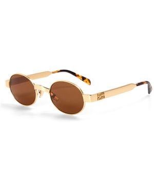 Miu Miu 0Mu B51S Rectangle Sunglasses - Brown
