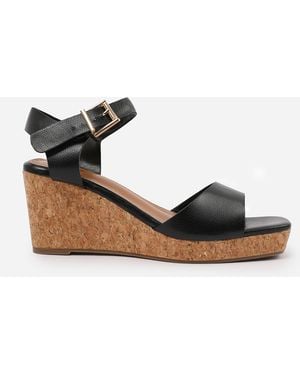 Where's That From Blackpu Giselle Wide-Fit Wedge Sandals With Buckle