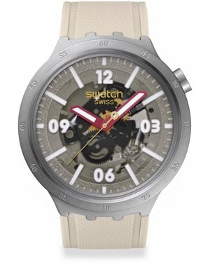 Swatch Big Bold Irony 52 Oversized Analogue Quartz Watch - Metallic